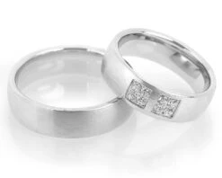 TRAURINGE MATTIERT, DAMENRING MIT ZIRKONIA, 925 SILBER -Modejuwelier Geschäft 119 6mm breit 1 9mm stark 1