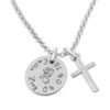 SILBER KETTE MIT KREUZ NAMENSKETTE ENGELSCHMUCK 925 SILBER