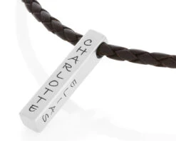 LEDERKETTE MIT BARREN, KETTE MANN, LEDERKETTE MIT GRAVUR ANHÄNGER