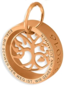 KETTEN ANHÄNGER VERGOLDET, RING MIT GRAVUR UND LEBENSBAUM 6 KETTEN ANHÄNGER VERGOLDET, RING MIT GRAVUR UND LEBENSBAUM -Modejuwelier Geschäft anh nger baum ros