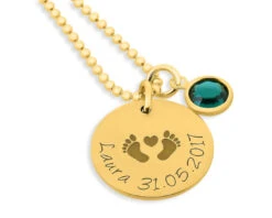 NAMENSKETTE VERGOLDET KETTE MIT GRAVUR GOLDKETTE NAME