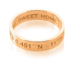 RING ROSÉ VERGOLDET KOORDINATEN RING FREUNDSCHAFTSRING MIT GRAVUR