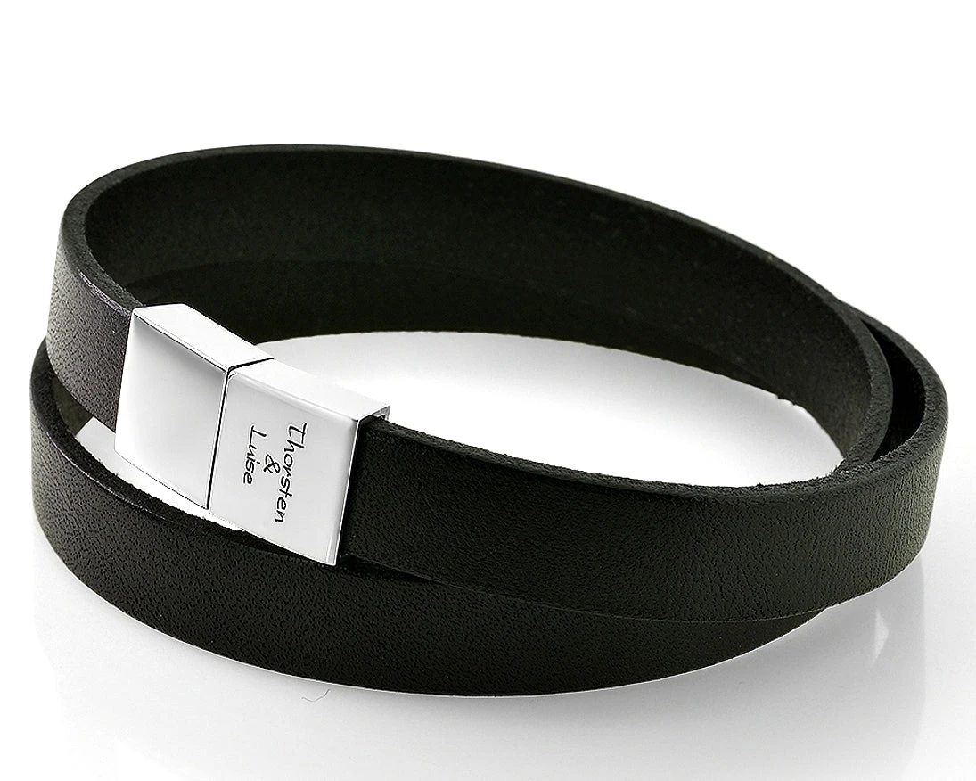 MÄNNERARMBAND MIT GRAVUR LEDERBAND MIT NAMEN SCHWARZ GESCHENK FÜR DEN MANN 4 MÄNNERARMBAND MIT GRAVUR LEDERBAND MIT NAMEN SCHWARZ GESCHENK FÜR DEN MANN – Bild 4