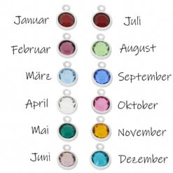 GESCHENKSCHACHTEL FÜR MÄDCHEN, KETTE MIT TIERKREISZEICHEN, NAMENSKETTE MIT GRAVUR -Modejuwelier Geschäft geb. steine gal 1