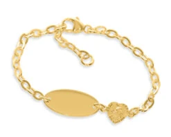 ID Kinderarmband Gravur Namensarmband Vergoldet Geschenk Junge Mädchen