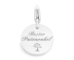 BESTER PATENONKEL ANHÄNGER ZUR TAUFE, SILBERSCHMUCK GRAVUR