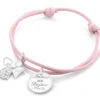 SCHUTZENGEL ARMBAND ROSA MIT NAMEN, TAUFSCHMUCK GRAVUR, ENGEL KINDERSCHMUCK