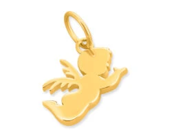 TAUFGESCHENK ENGEL, 925 STERLING SILBER ECHT VERGOLDET, GRAVUR, KOMMUNION