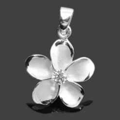 BLUMEN ANHÄNGER, SCHMUCK ONLINE, STERLING SILBER BLUMEN COLLIER