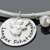 TAUFKETTE MIT GRAVUR, SCHMUCK NAMEN, KETTE MIT ENGEL, LEDERKETTE KINDER