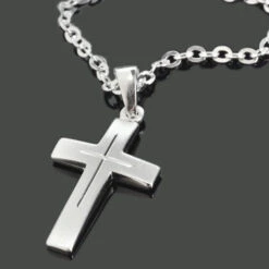 KREUZKETTE 925 STERLING SILBER, SCHMUCK ZUR TAUFE, SILBERSCHMUCK