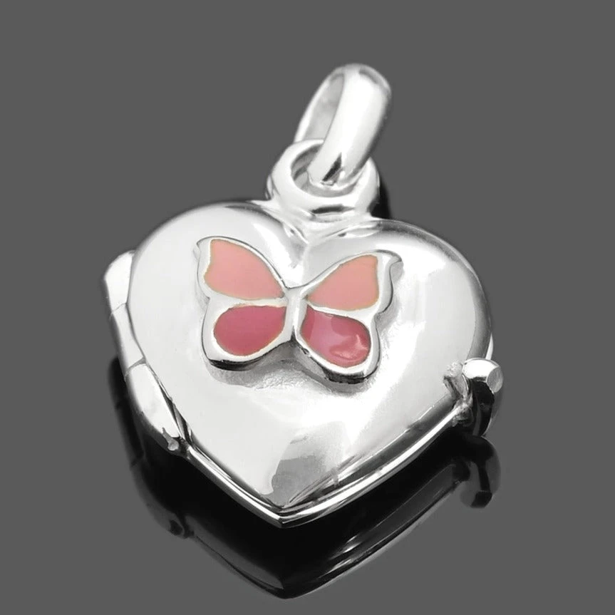 KINDERMEDAILLON SILBER MIT SCHMETTERLING, SILBERSCHMUCK 1 KINDERMEDAILLON SILBER MIT SCHMETTERLING, SILBERSCHMUCK