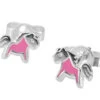 OHRSTECKER SILBER PONY, ROSA OHRRINGE KINDER, KINDERSCHMUCK