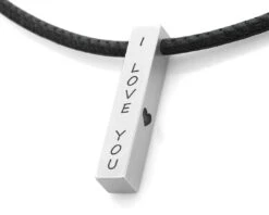 HERREN LEDERKETTE MIT BARREN ANHÄNGER, MÄNNERSCHMUCK, KETTE MIT GRAVUR