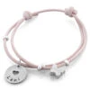 KINDERARMBAND ROSA MIT NAMEN, SCHMETTERLING ARMBAND, BAUMWOLLBAND GRAVUR, KINDERSCHMUCK
