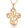 Kreuz Schmuckset Lebensbaum Roségold Halskette Kommunion Konfirmation Geschenk