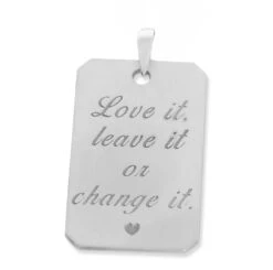 ANHÄNGER MIT WUNSCHGRAVUR, DOG TAG 925 SILBER