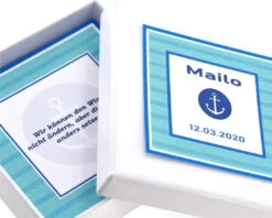 Geschenkschachtel Anker Personalisiert Geburtstag, ABI, Einschulung, Taufe, Kommunion 5 Geschenkschachtel Anker Personalisiert Geburtstag, ABI, Einschulung, Taufe, Kommunion -Modejuwelier Geschäft mailo