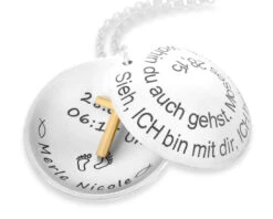 KETTE MIT MEDAILLON GRAVUR TAUFE GEBURT KREUZ VERGOLDET