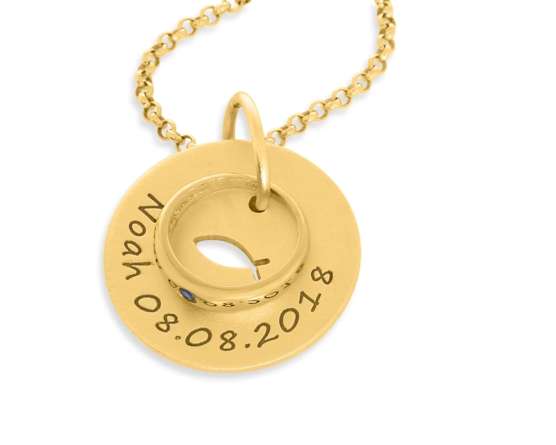 KETTE TAUFE VERGOLDET GRAVUR NAME GESCHENK TAUFE JUNGE MÄDCHEN 2 KETTE TAUFE VERGOLDET GRAVUR NAME GESCHENK TAUFE JUNGE MÄDCHEN – Bild 2