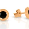 Ohrstecker Rosé Vergoldet Schwarz Bicolor Runde