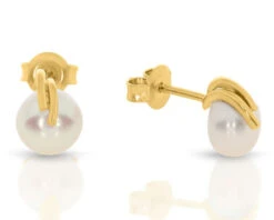 Damenschmuck Perle Ohrringe Vergoldet