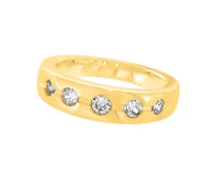 RING ZUR TAUFE VERGOLDET, ZIRKONIA TAUFRING GOLD