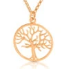 Schmuck Baum Anhänger Lebensbaum Kette Damenkette Rosé Vergoldet